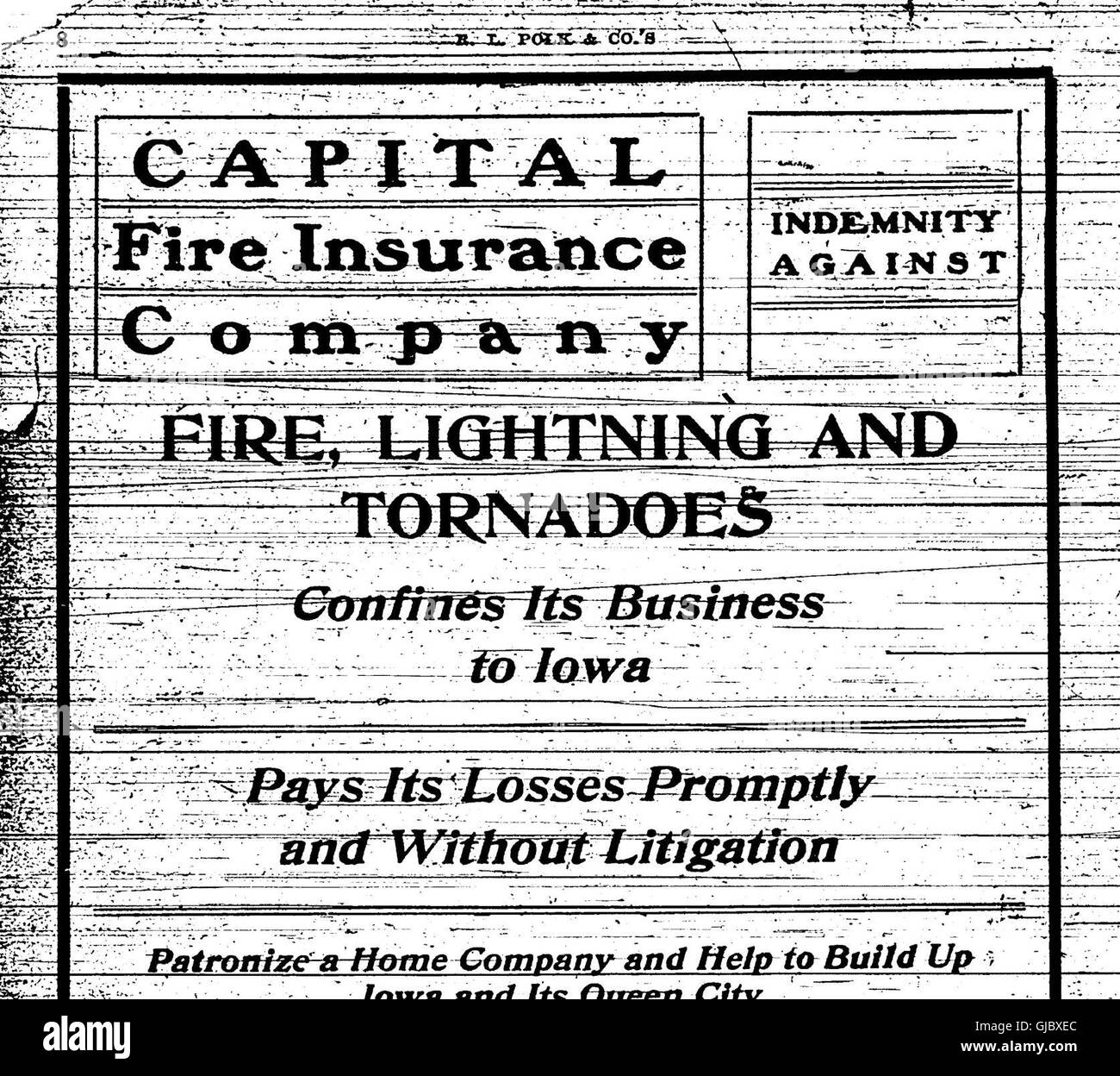 1906 Des Moines and Polk County, Iowa, City Directory (1906 Stock Photo Alamy