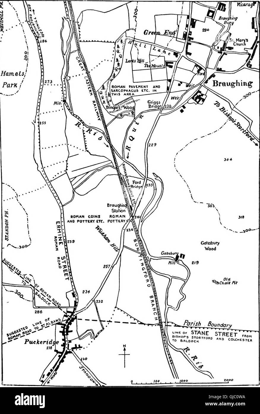 Map of hertford Black and White Stock Photos & Images Alamy