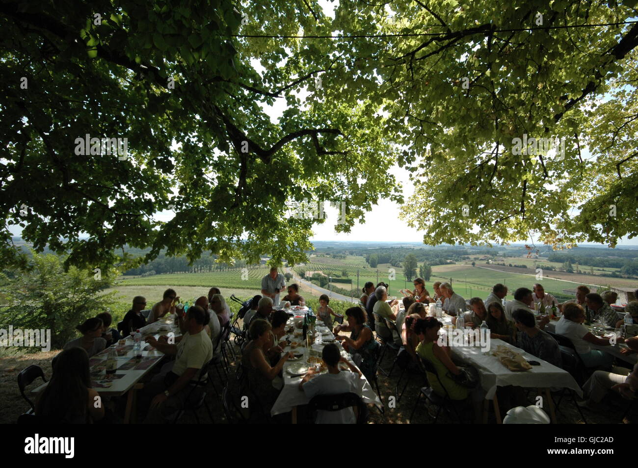 A country communal picnic in France Stock Photo Alamy