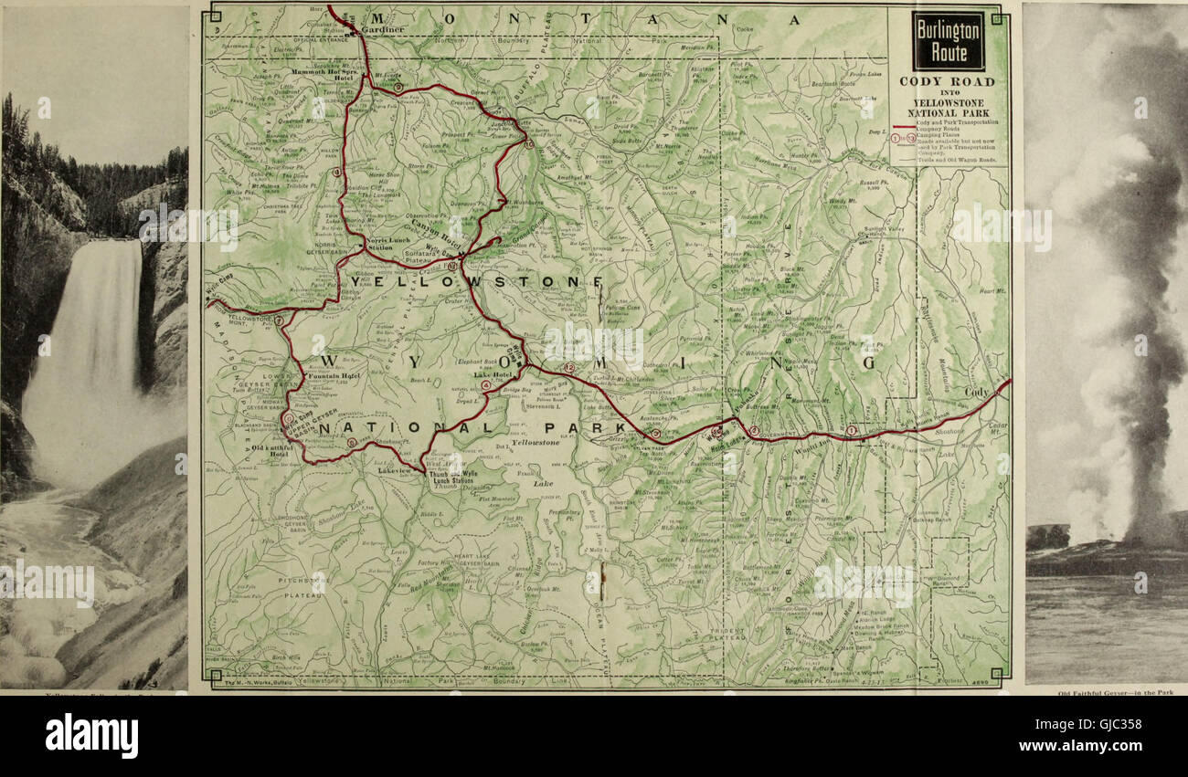 The Cody Road into Yellowstone Park (1914 Stock Photo Alamy