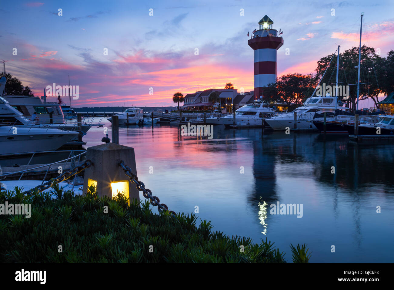 Harbour Town Sunset, Hilton Head Island, South Carolina Stock Photo