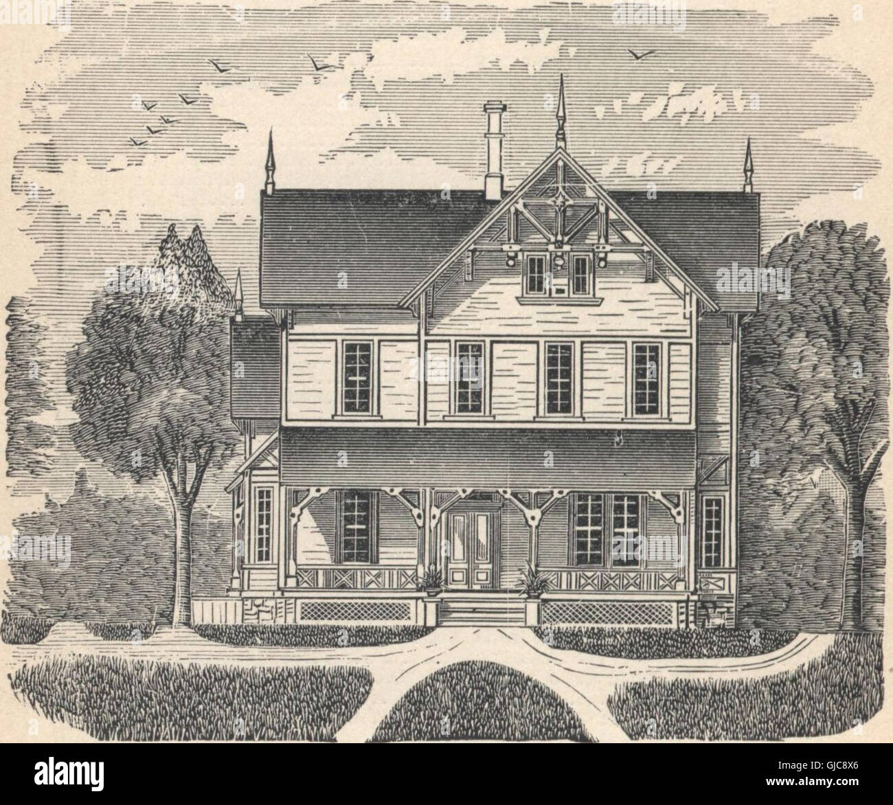 Cottage houses for village and country homes (1899 Stock Photo - Alamy