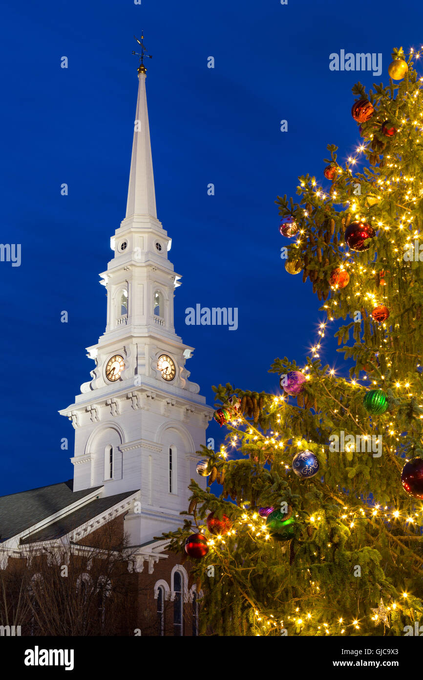 North Church at Christmas, Portsmouth, New Hampshire Stock Photo Alamy