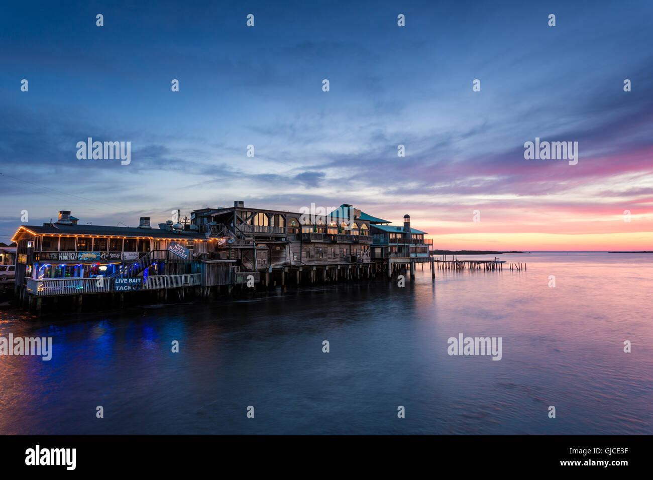 Cedar Key Waterfront at Sunrise, Cedar Key, Florida Stock Photo Alamy