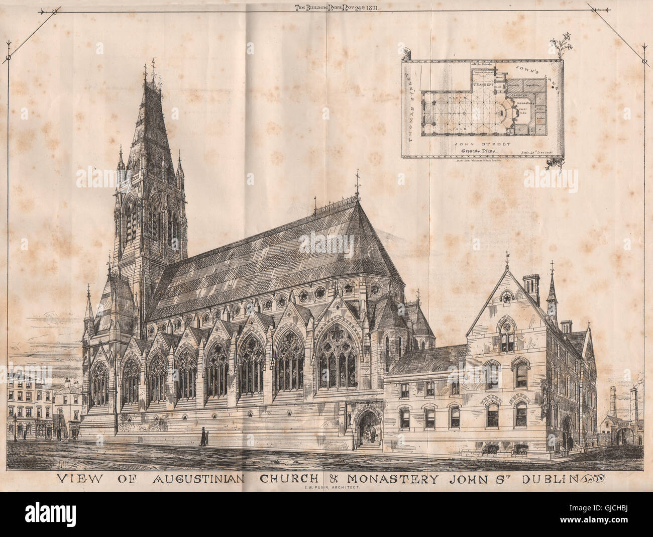 Augustinan Church & Monastery, John St., Dublin; E.W. Pugin Archt. Ireland, 1871 Stock Photo