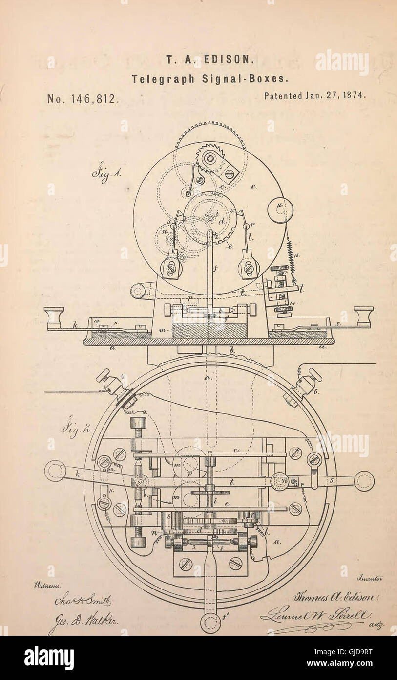 Thomas Edison Machine Inventions This 1869 publication compiles the patents granted to Thomas A. Edison ...