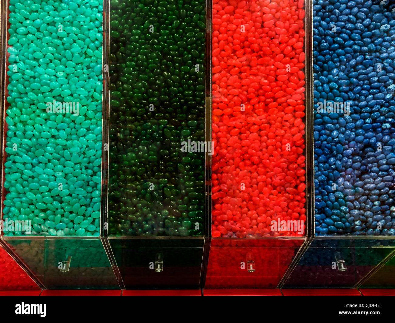 Jelly beans in many colours in a store, Canada Stock Photo