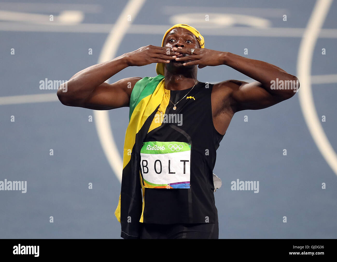 Jamaicas usain bolt winning mens 100m final olympic stadium hires