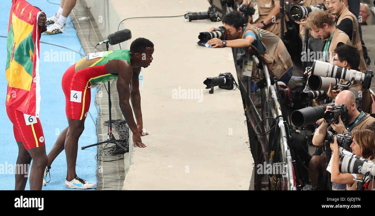 Rio de Janeiro, Brazil. 14th Aug, 2016. Kirani James (L) and Bralon