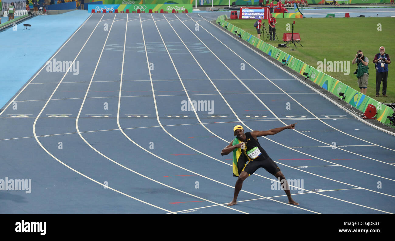 Rio de Janeiro, Brazil. 14th Aug, 2016. Usain Bolt of Jamaica