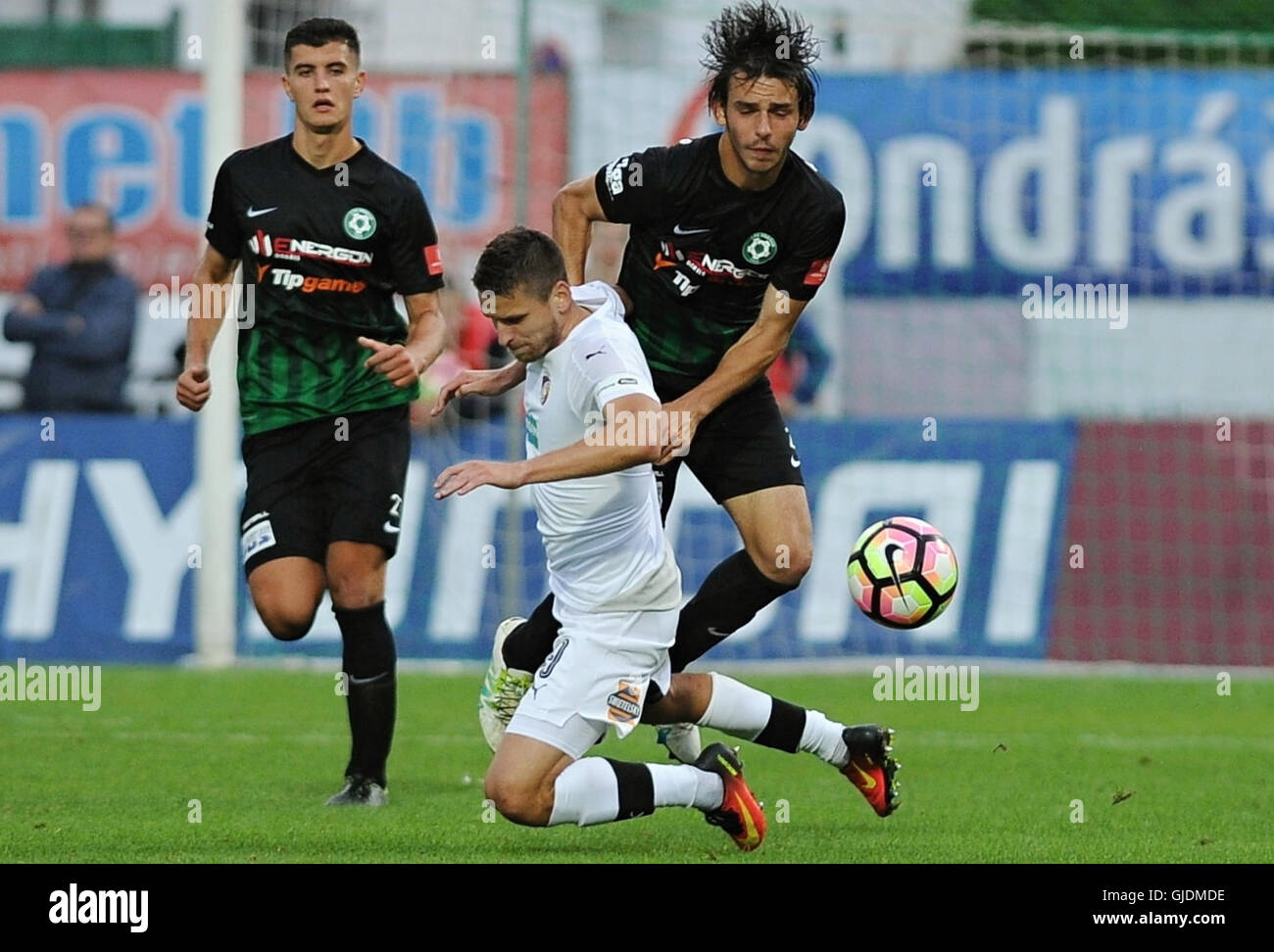 Pribram, Czech Republic. 12th Aug, 2016. Utkani 3. kola prvni fotbalove  ligy: 1. FK Pribram - Viktoria