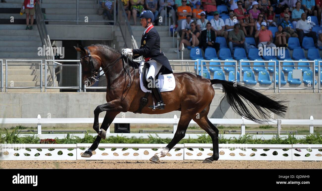 Rio de Janeiro, Brazil. 15th August, 2016. Carl Hester (GBR) riding Nip tuck. Freestyle Dressage. Deodoro Equestrian Centre. Rio de Janeiro. Brazil. 15/08/2016. Credit:  Sport In Pictures/Alamy Live News Stock Photo