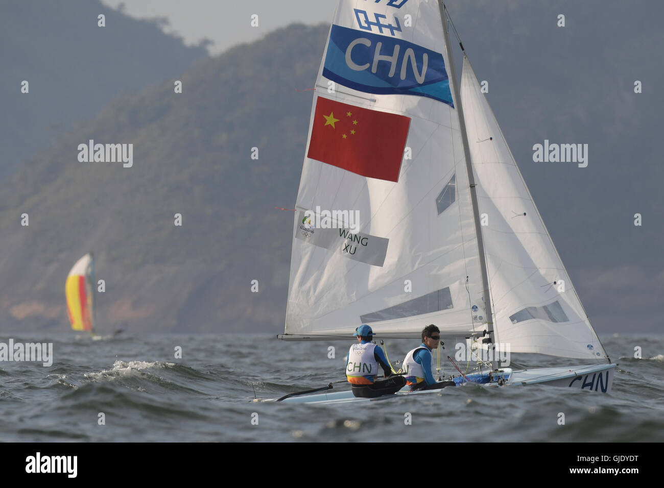 Rio de Janeiro, Brazil. 15th August, 2016. China Team (CHN) WANG Wei and XU Zangjun in 470 male class during candle Rio Olympics 2016 held at Marina da Glória, in Guanabara Bay. NOT AVAILABLE FOR LICENSING IN CHINA (Photo: Celso Pupo/Fotoarena) Credit:  Foto Arena LTDA/Alamy Live News Stock Photo