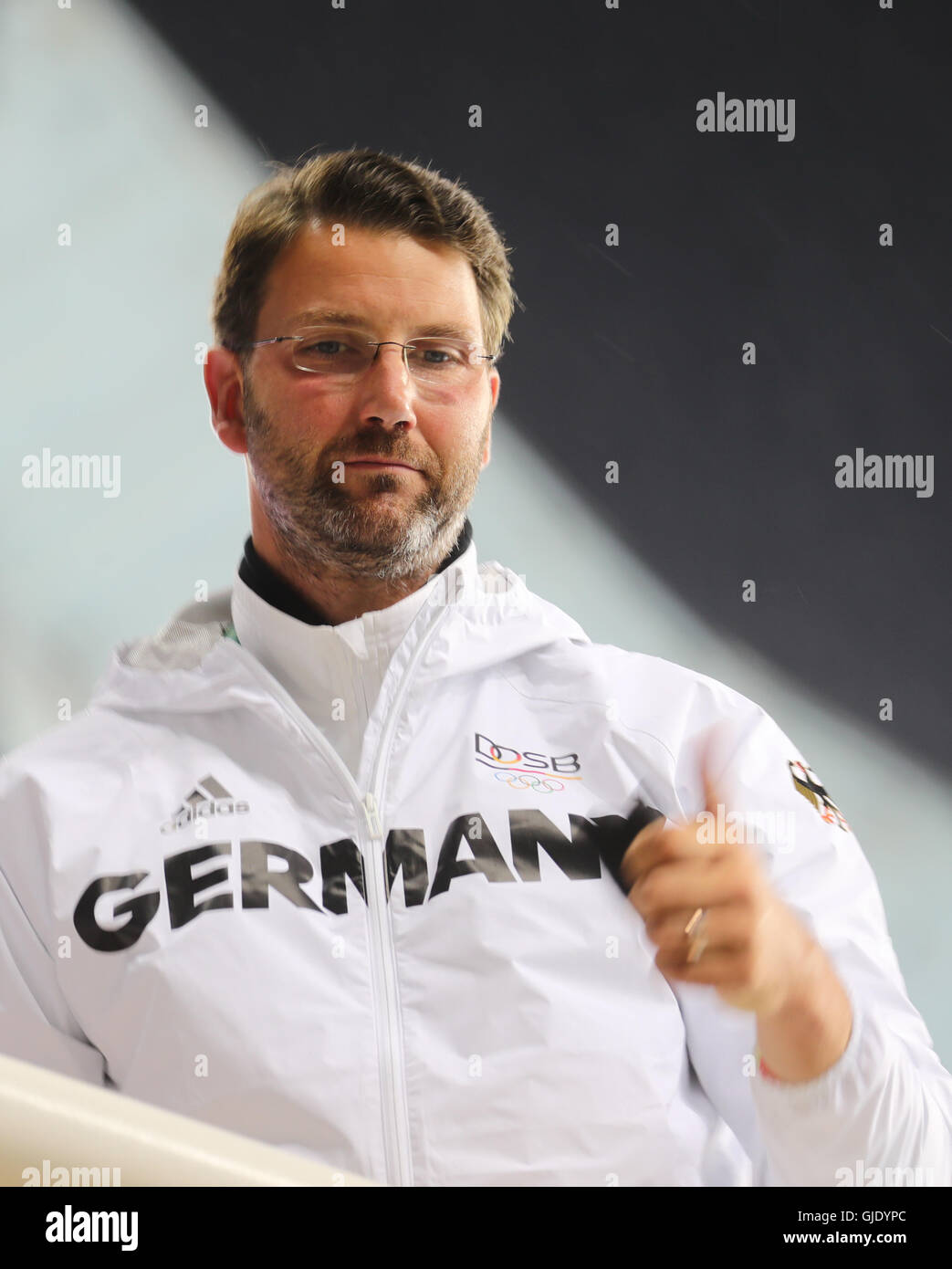 Rio de Janeiro, Brazil. 15th Aug, 2016. Coach Torsten Loennfors (born Schmidt) waits for the