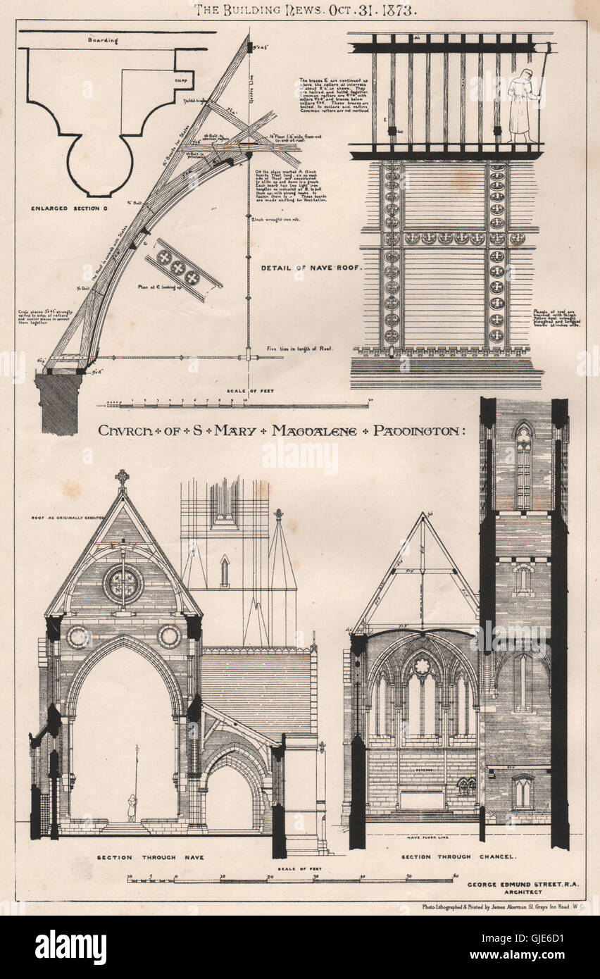 St. Mary Magdalene church, Paddington; George Edmund Street, Architect (2), 1873 Stock Photo