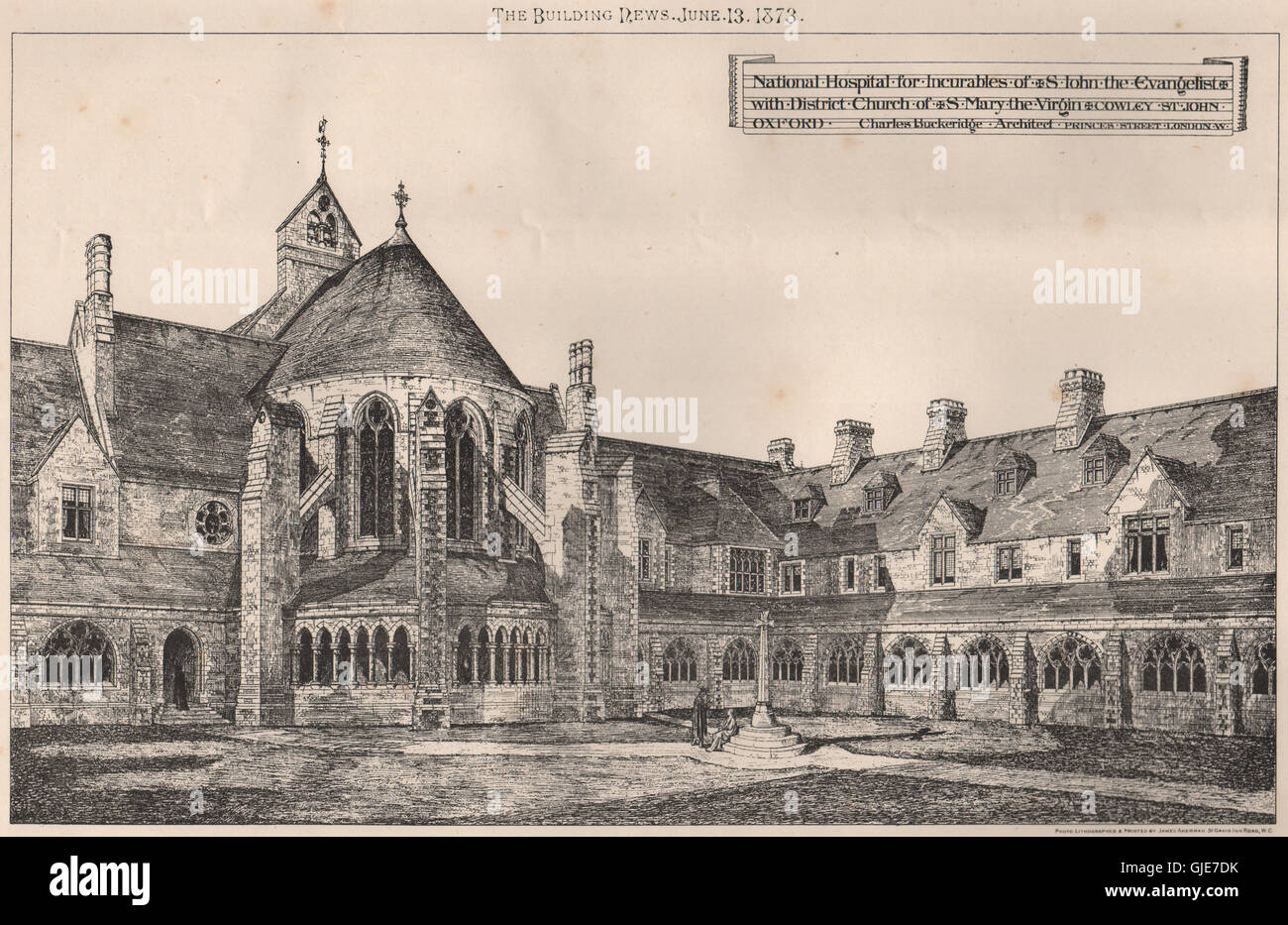 Incurable Hospital St John Evangelist/Mary Virgin Cowley St John Oxford (2) 1873 Stock Photo