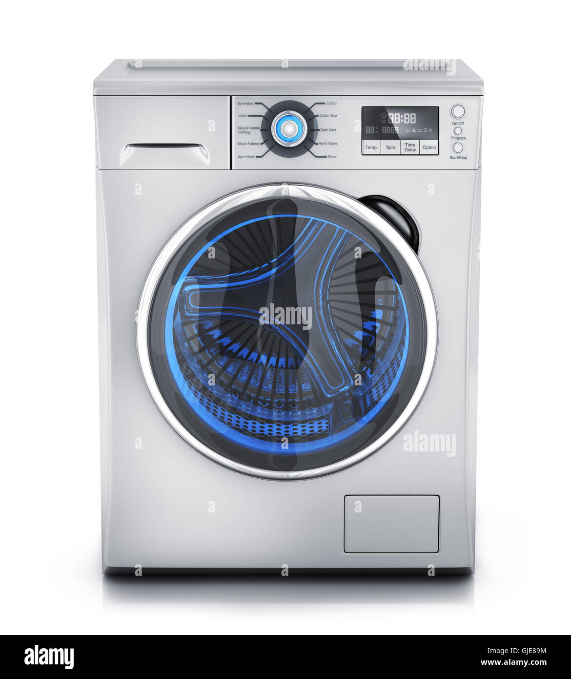 Modern clothes washer on white background (done in 3d rendering) Stock Photo