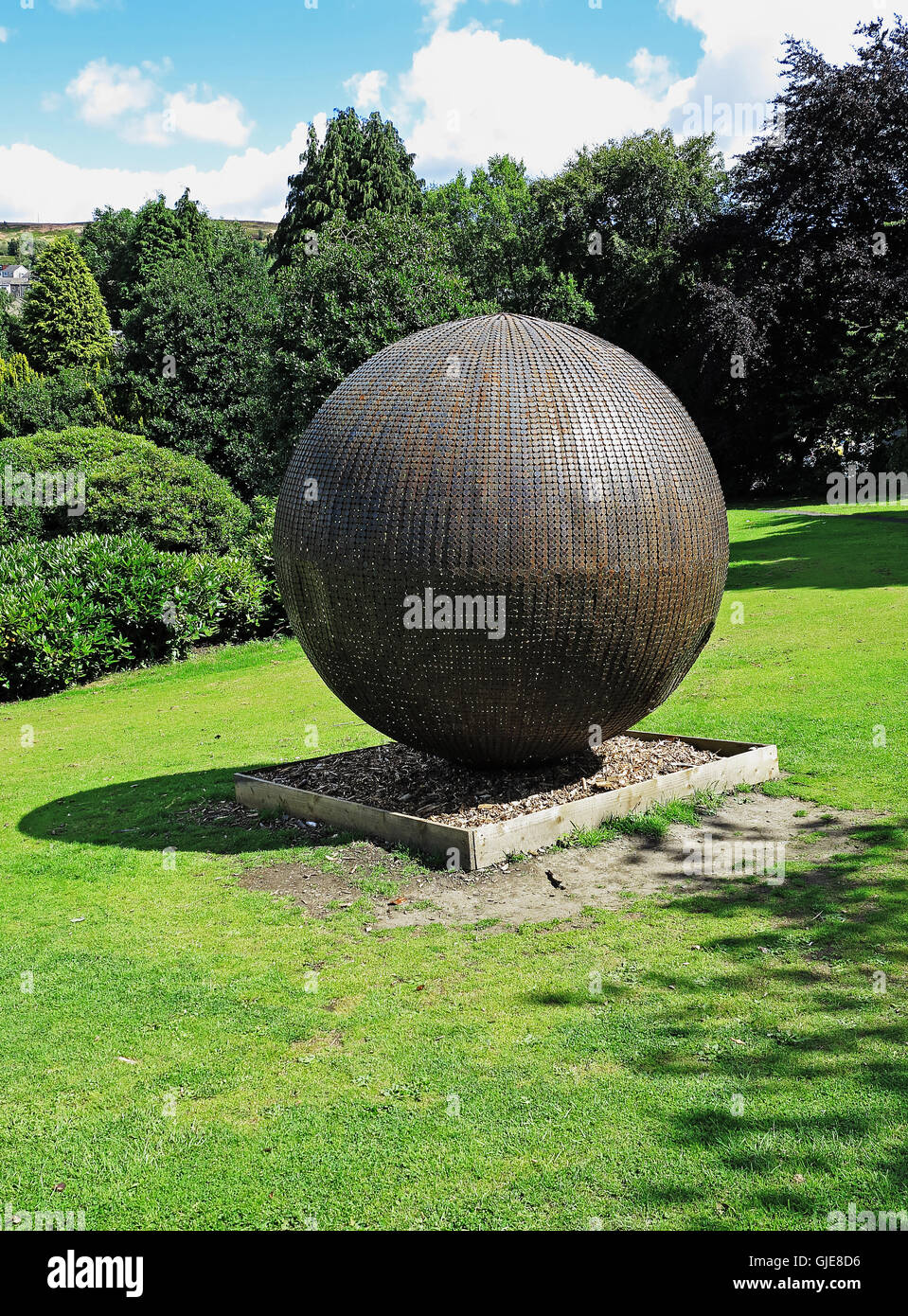 Craig Dyson, the copper family sculpture at Haworth Stock Photo - Alamy