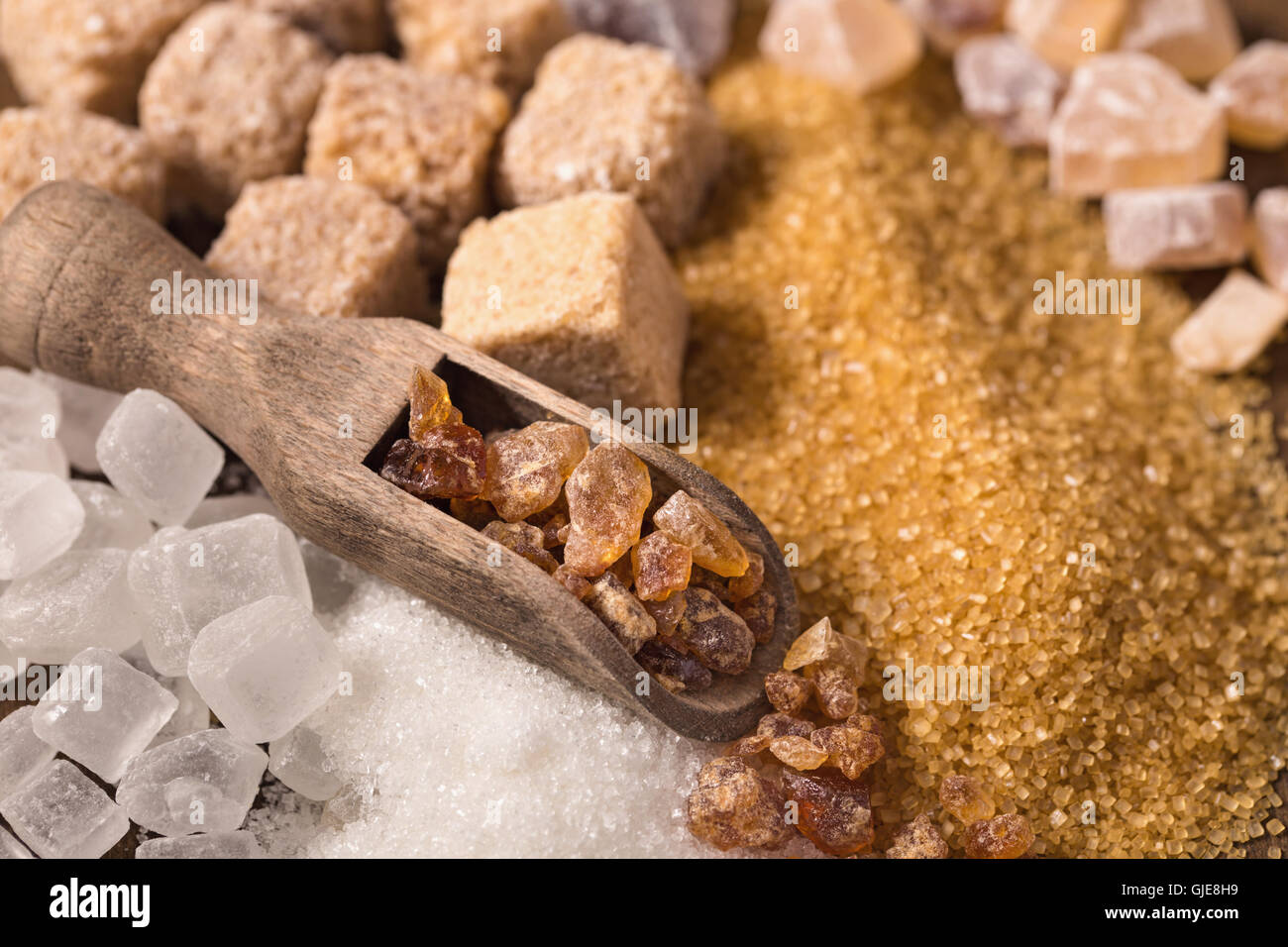Assorted sugar and scoop Stock Photo Alamy