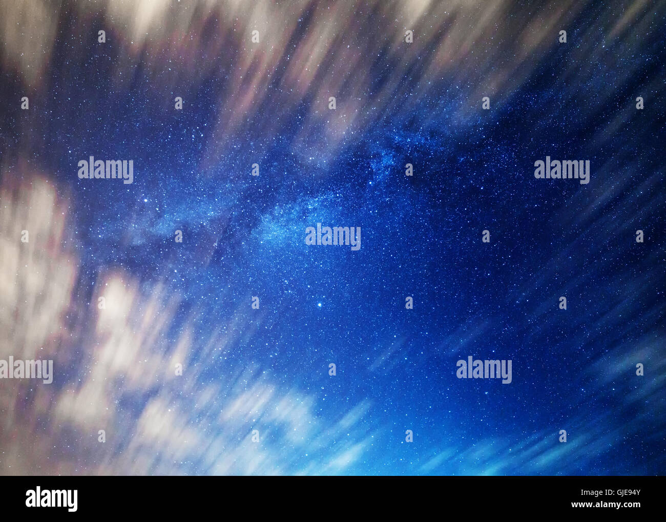 The Milky Way framed by the movement of clouds across the sky Stock ...