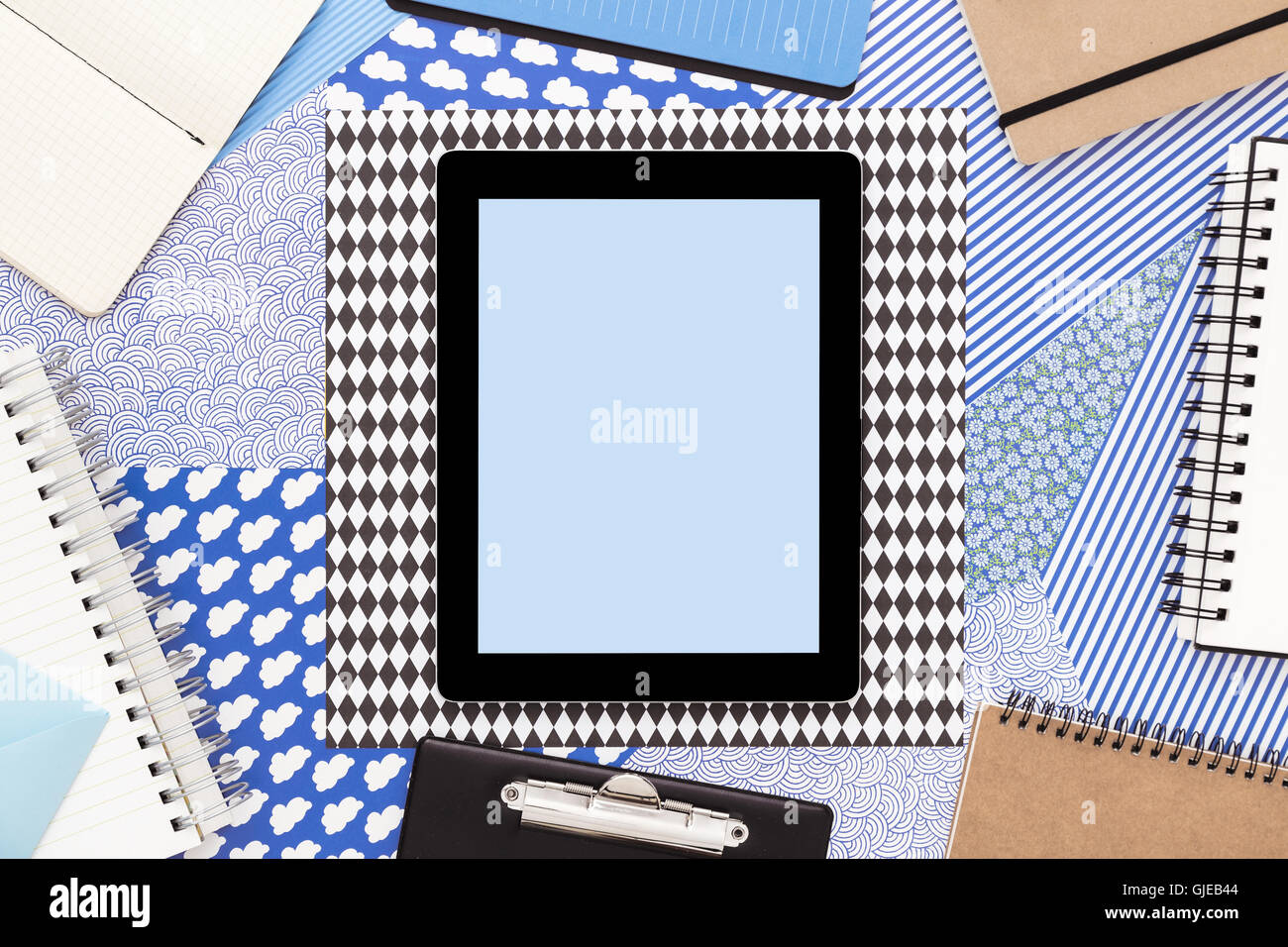 Creative desk. Back to school Stock Photo - Alamy