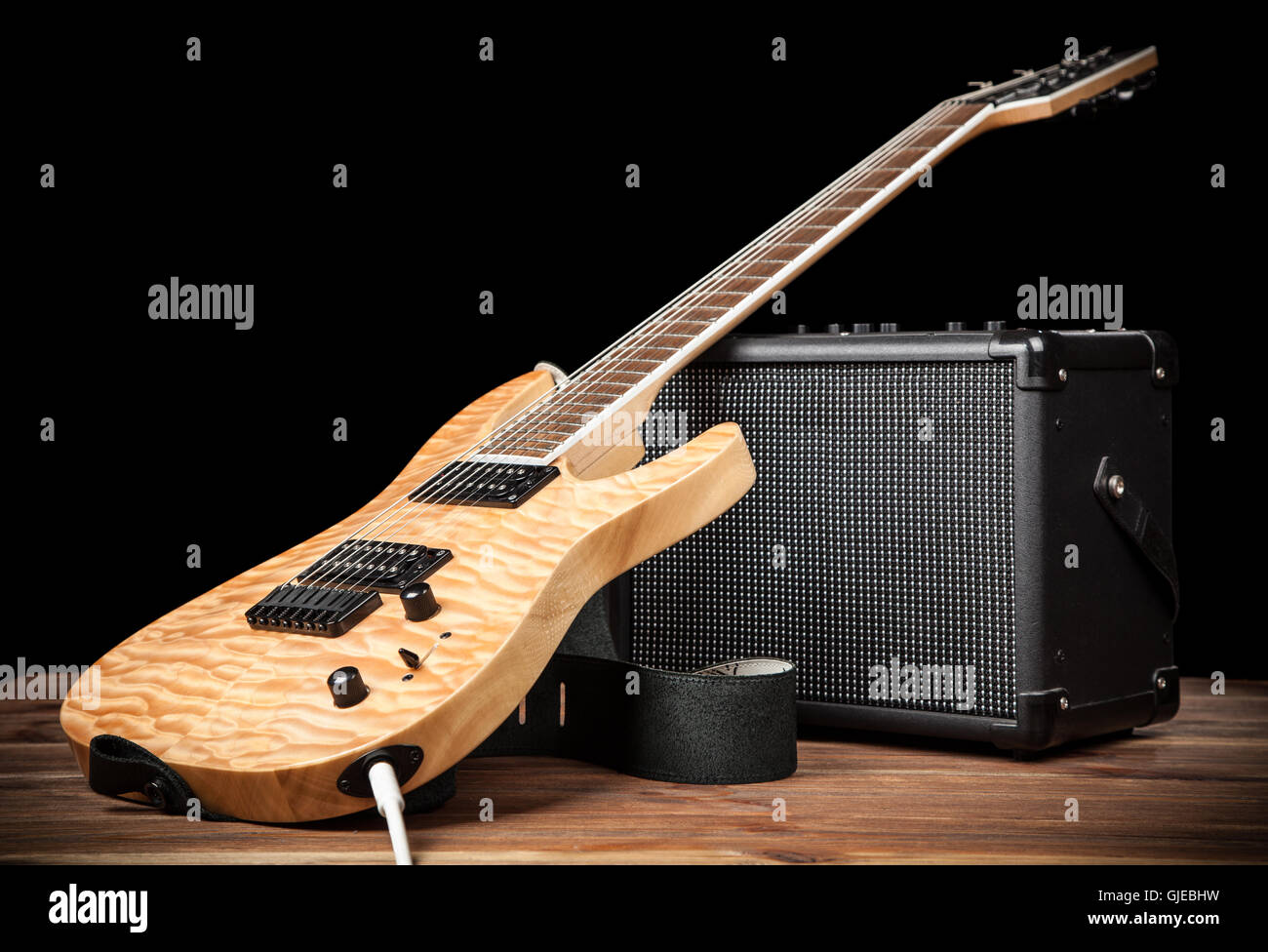 Electric guitar and amplifier Stock Photo Alamy