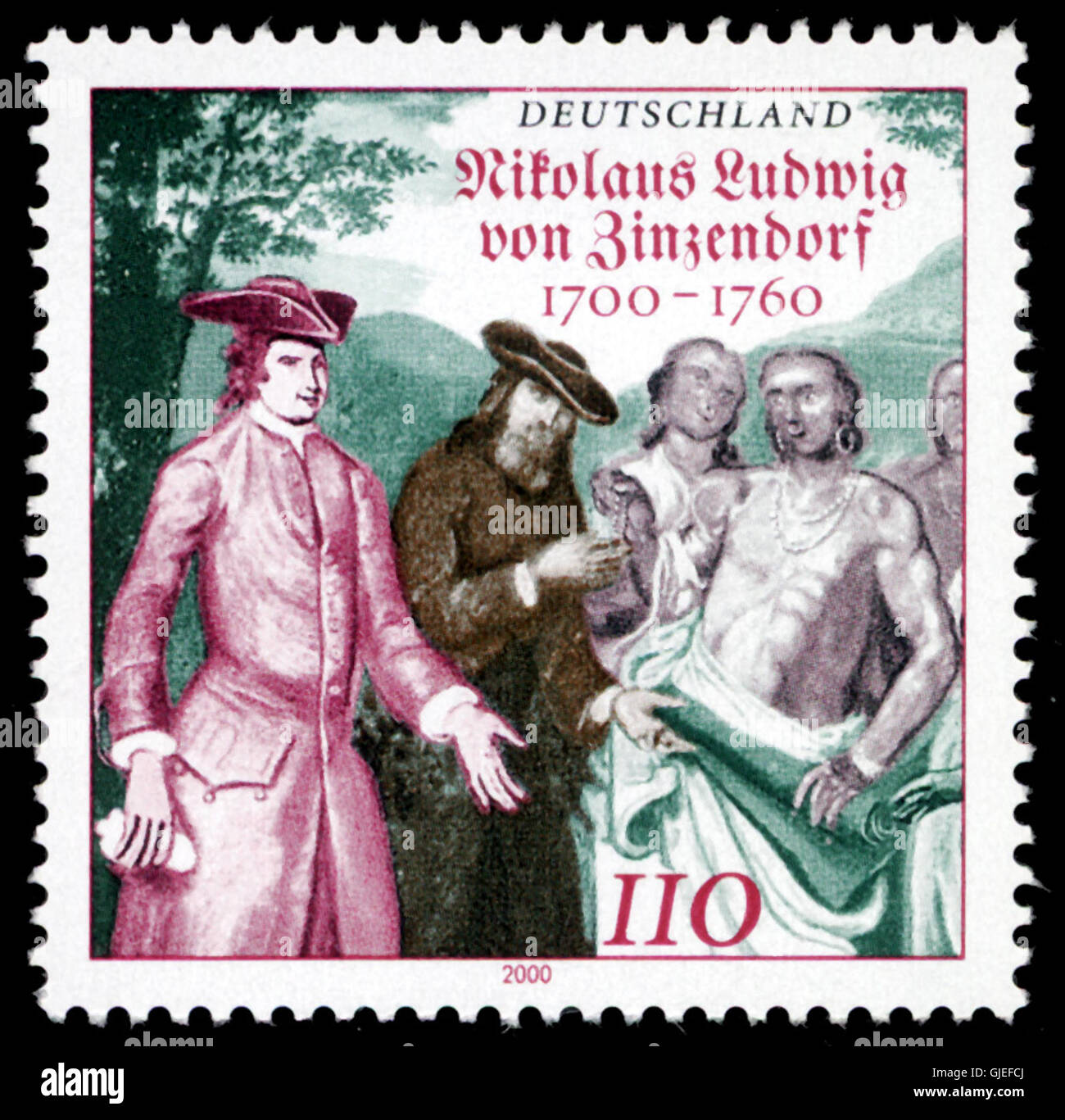 Nikolaus Ludwig von Zinzendorf (1700-1760) with natives