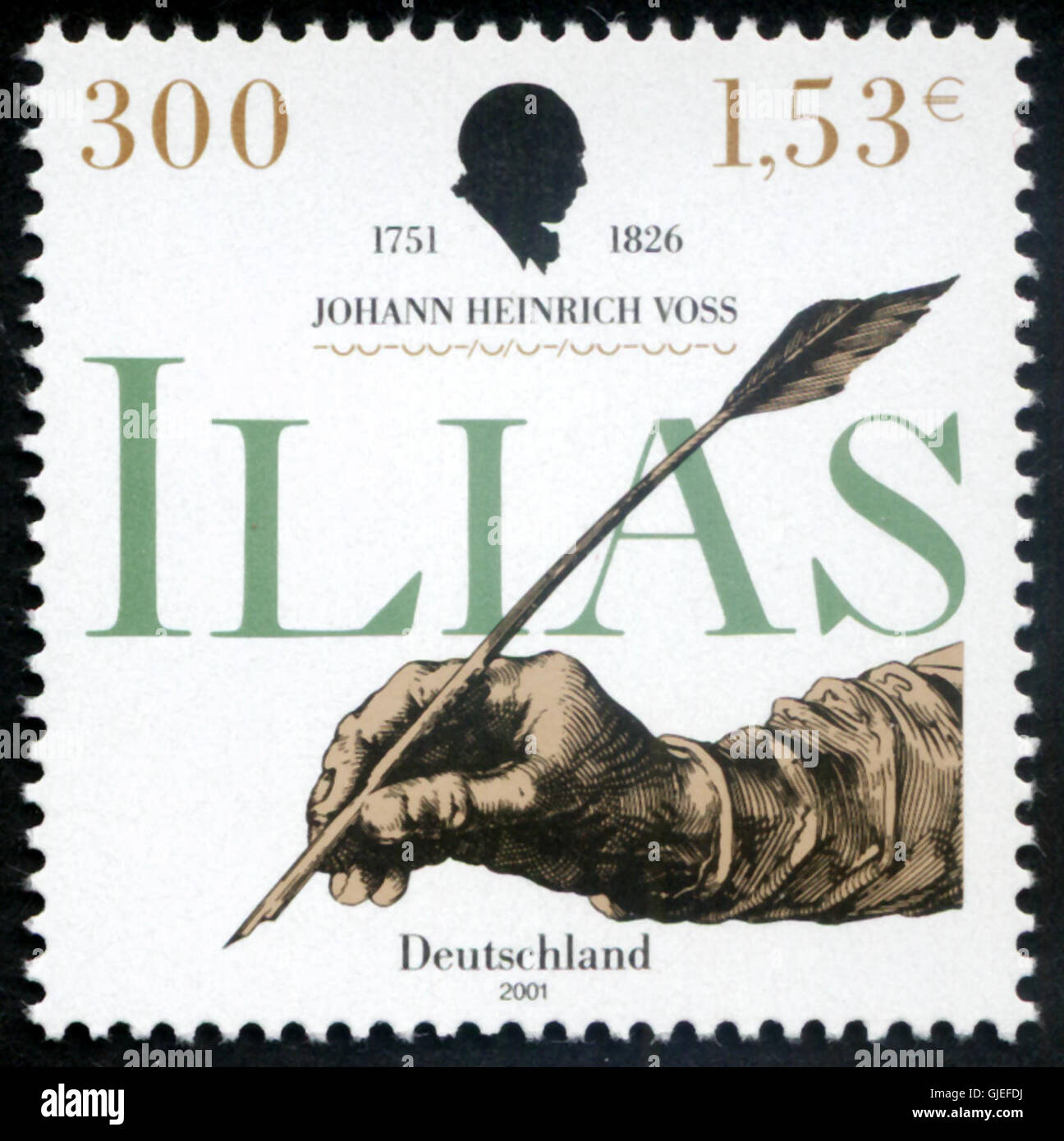 Stamp Germany 2001 MiNr2170 Johann Heinrich Voß Stock Photo