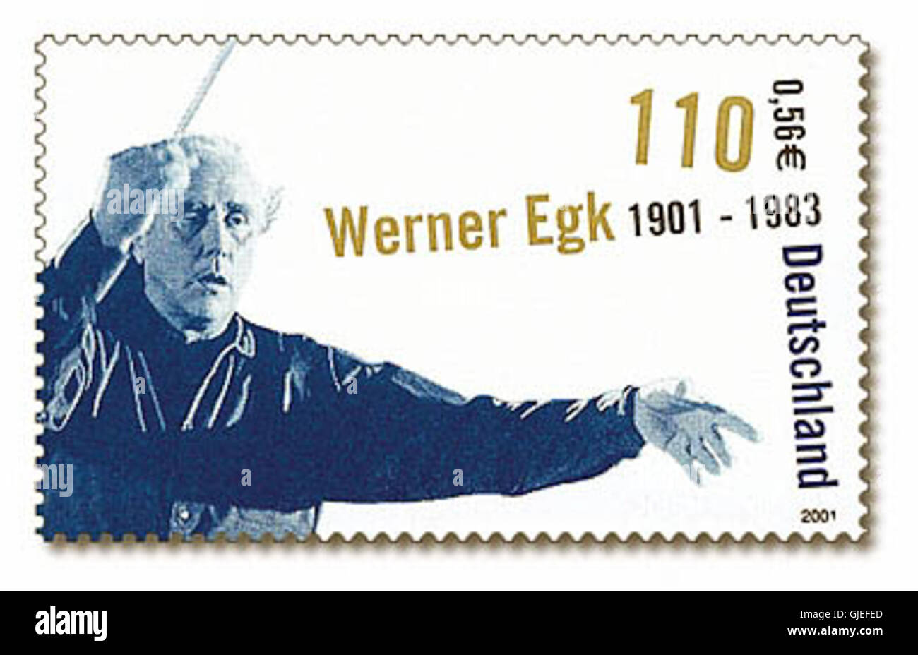 Werner Egk (timbre allemand) Stock Photo