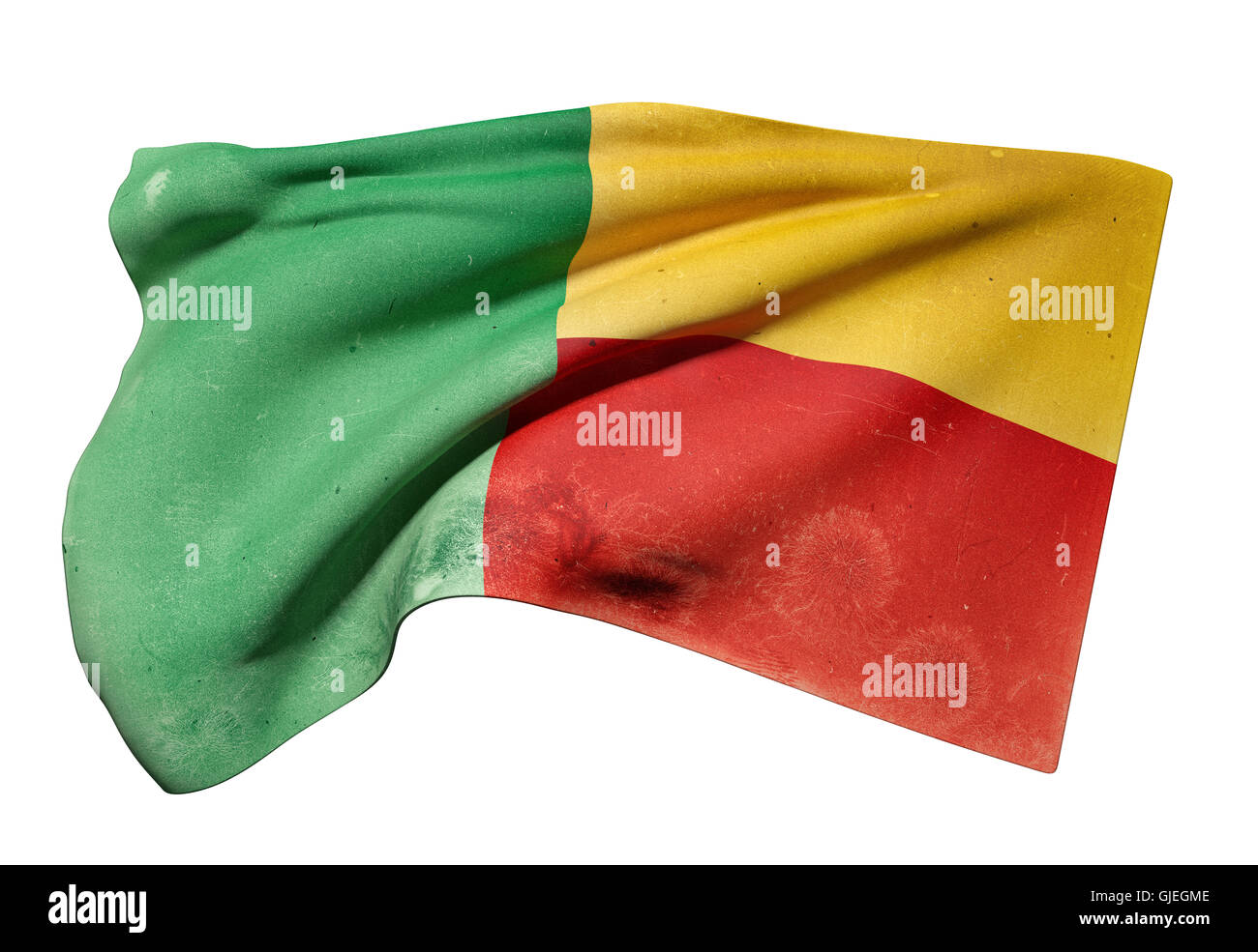 3d rendering of Republic of Benin flag waving Stock Photo