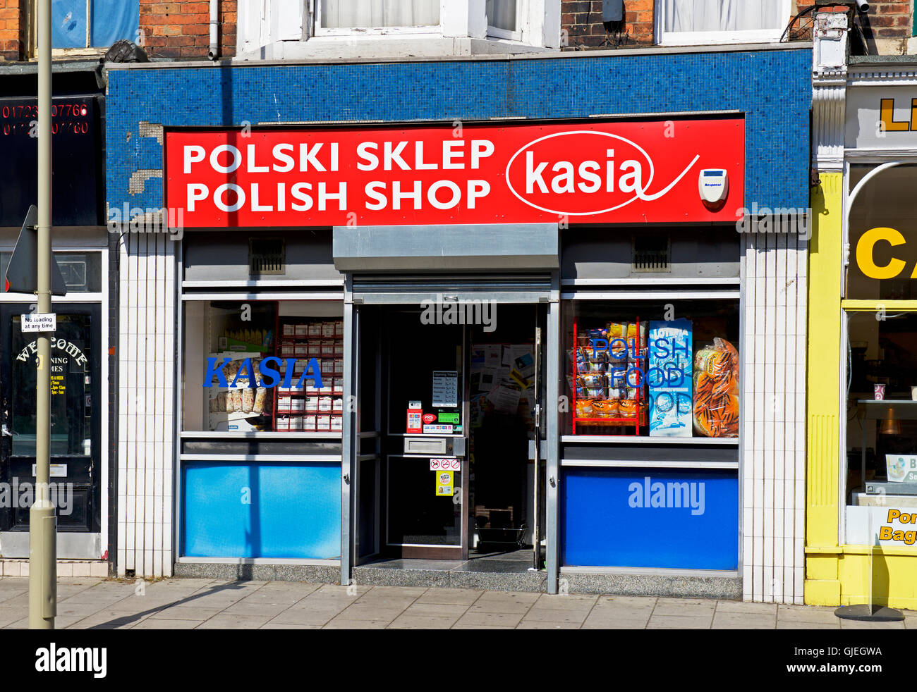 Polish shop in Scarborough, North Yorkshire, England, UK Stock Photo