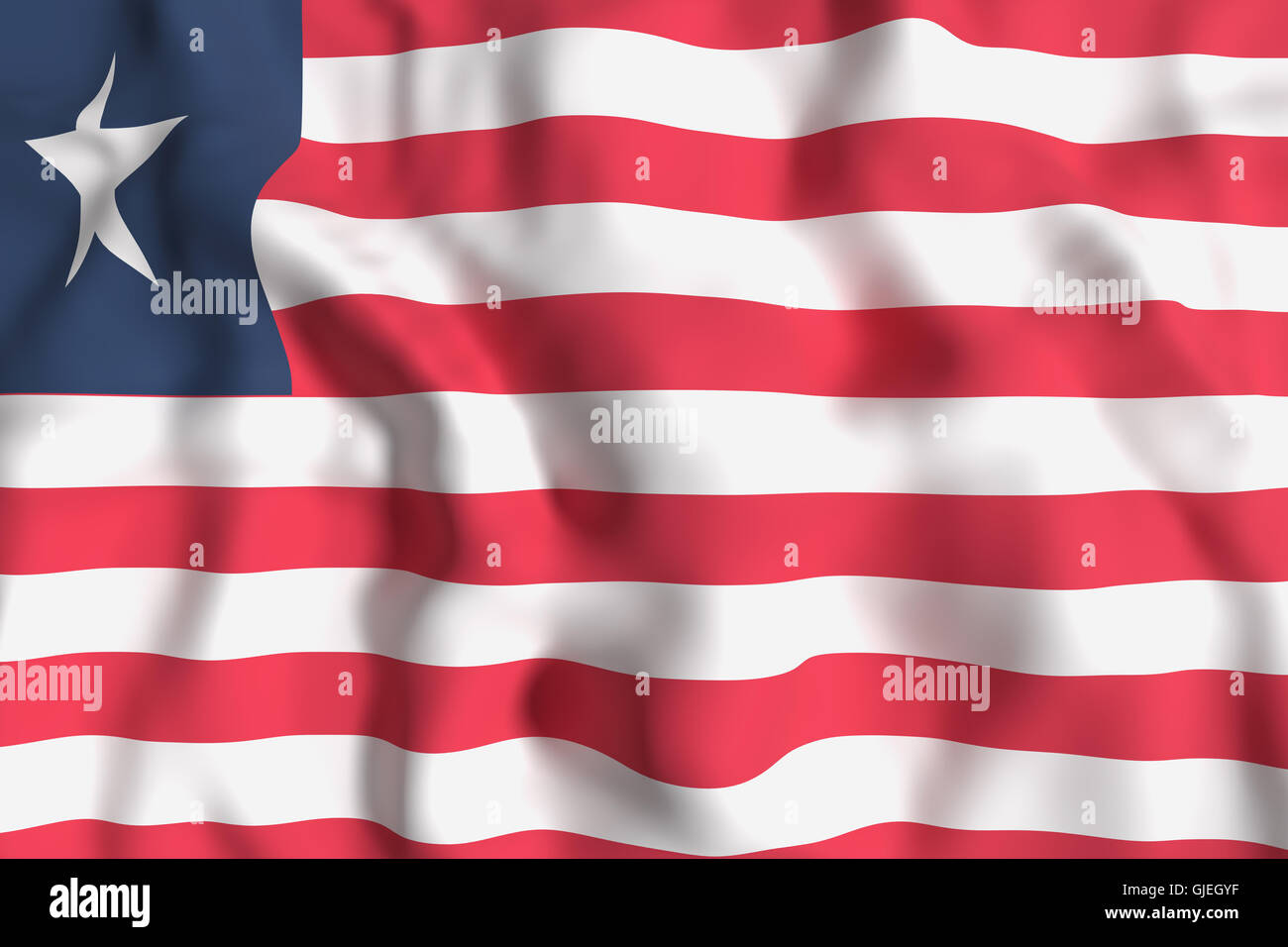 3d rendering of Liberia flag waving Stock Photo - Alamy