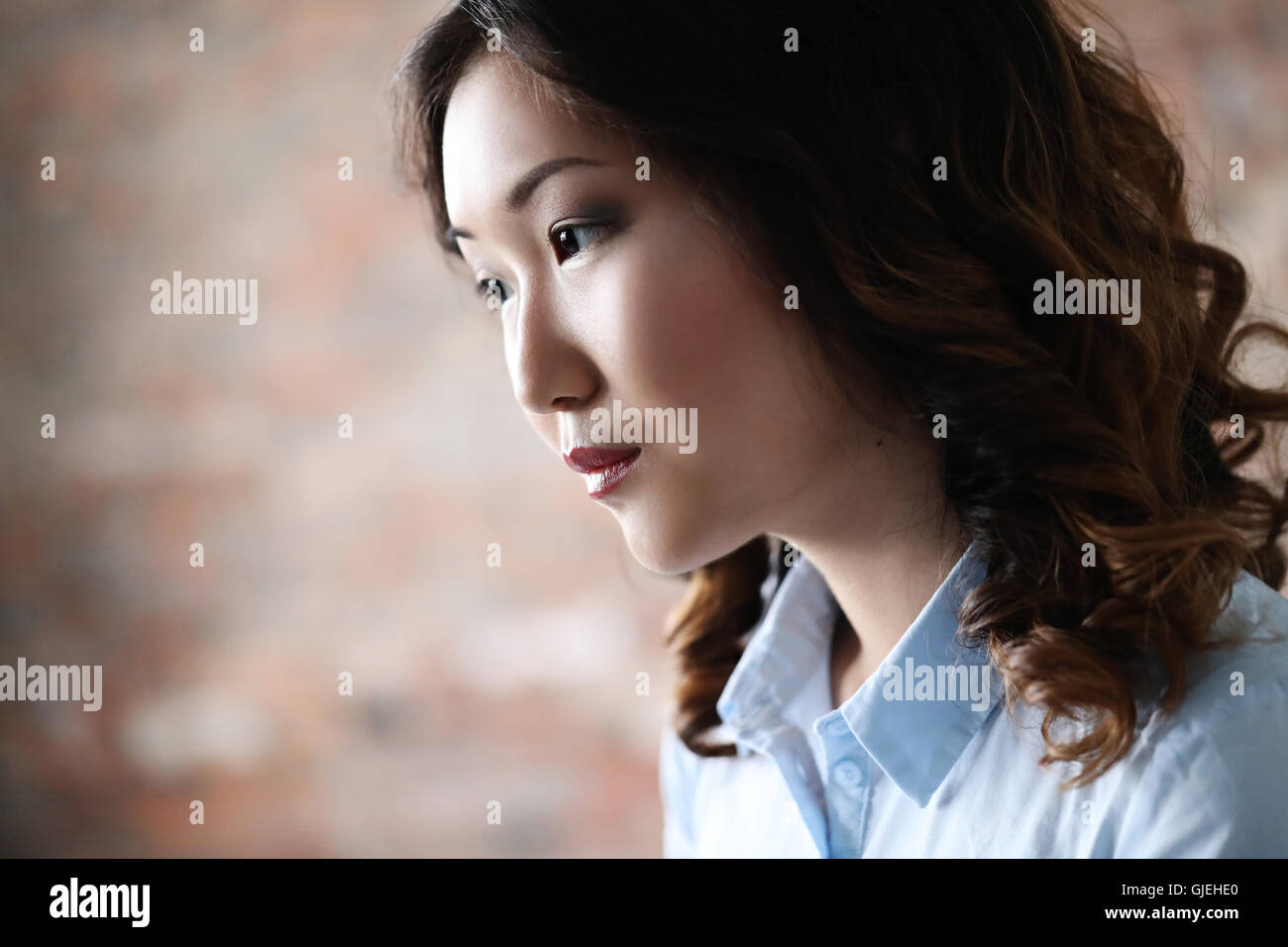 pretty-japanese-woman-curly-hi-res-stock-photography-and-images-alamy