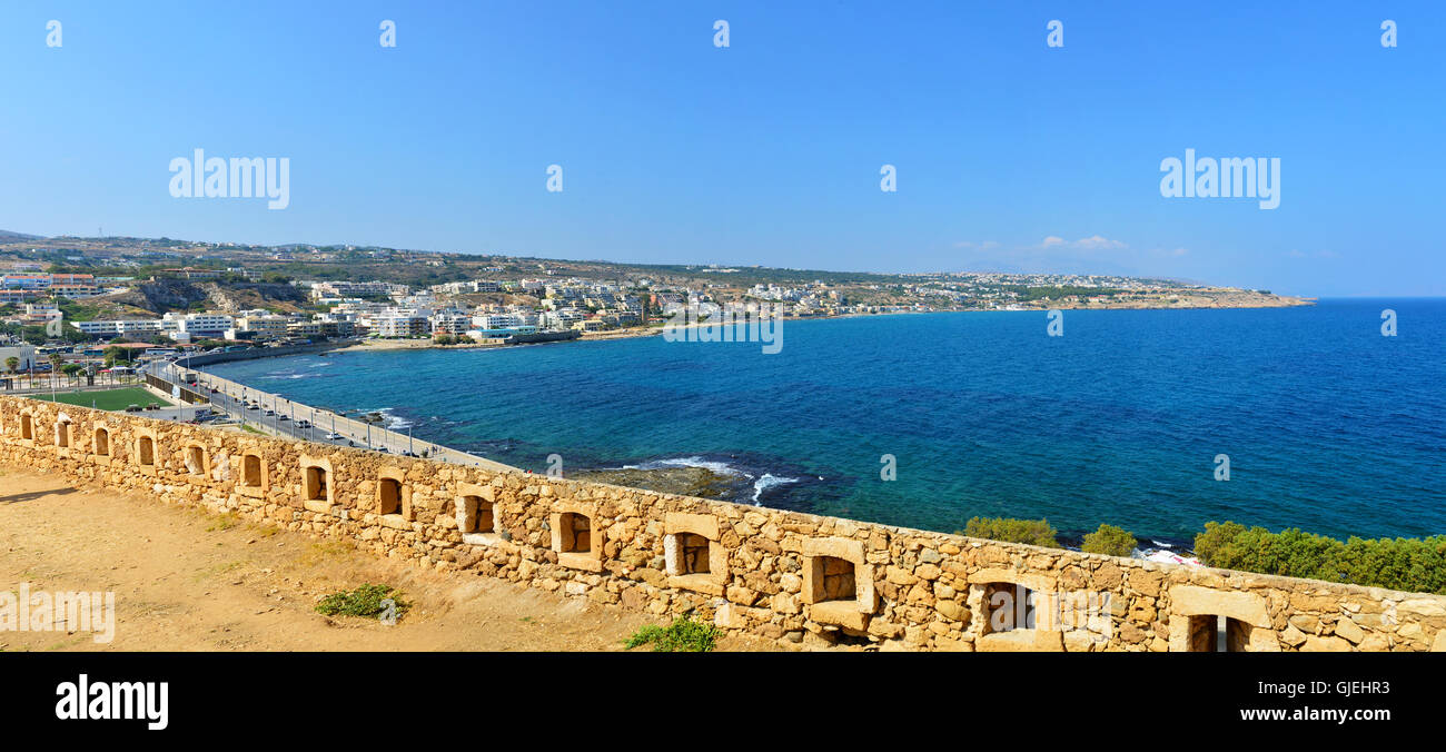Rethymno city Greece view from Fortezza fortress landmark Stock Photo
