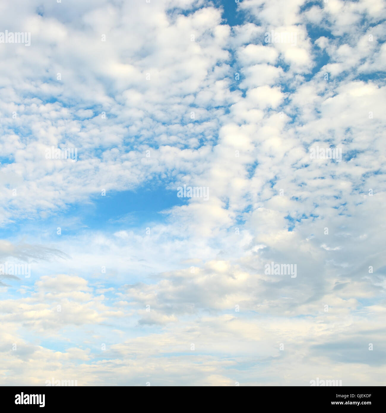 Beautiful blue sky with clouds closeup Stock Photo - Alamy