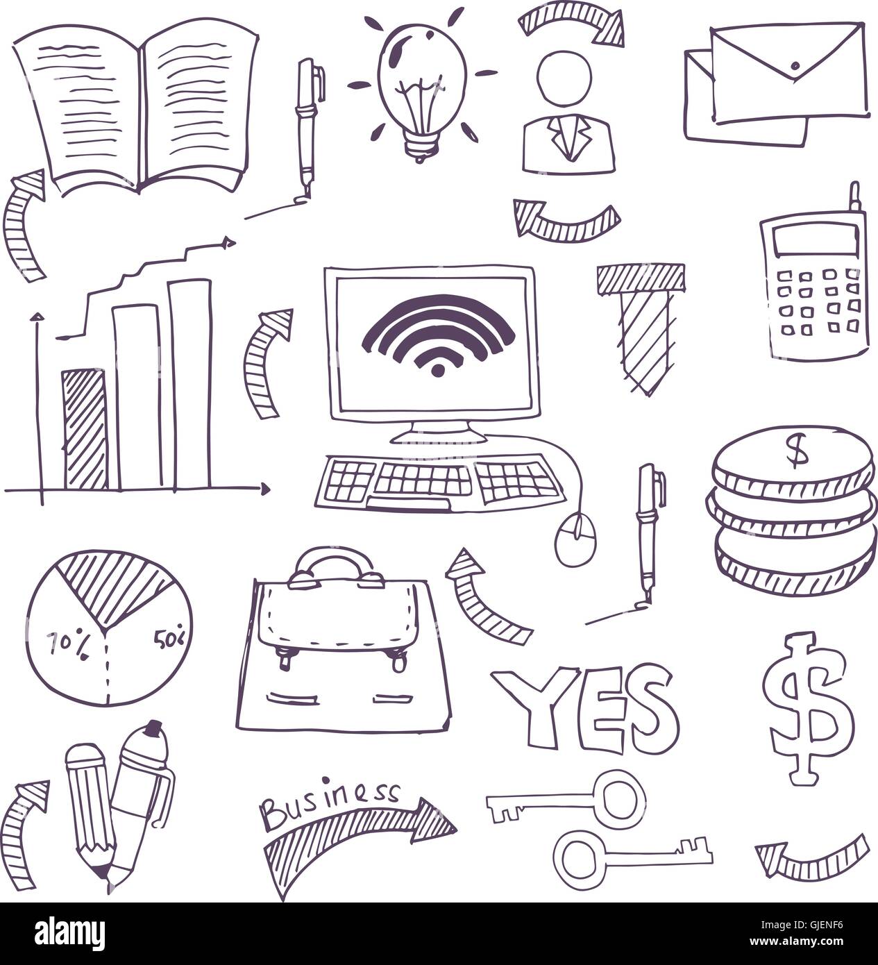 Doodle of business stock collection Stock Vector Image & Art - Alamy