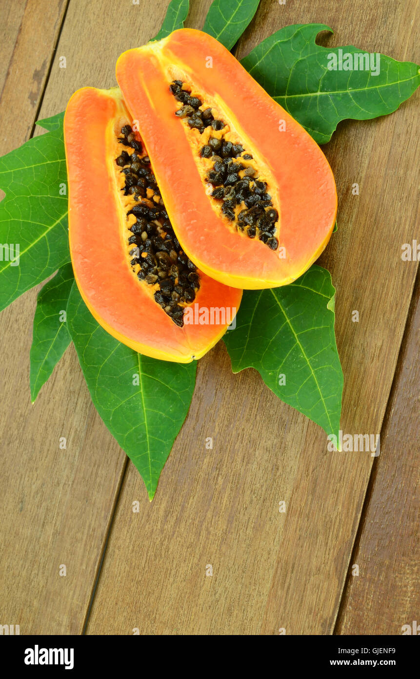 Ripe papaya, Pawpaw or Tree melon (Carica papaya L) which Rich in