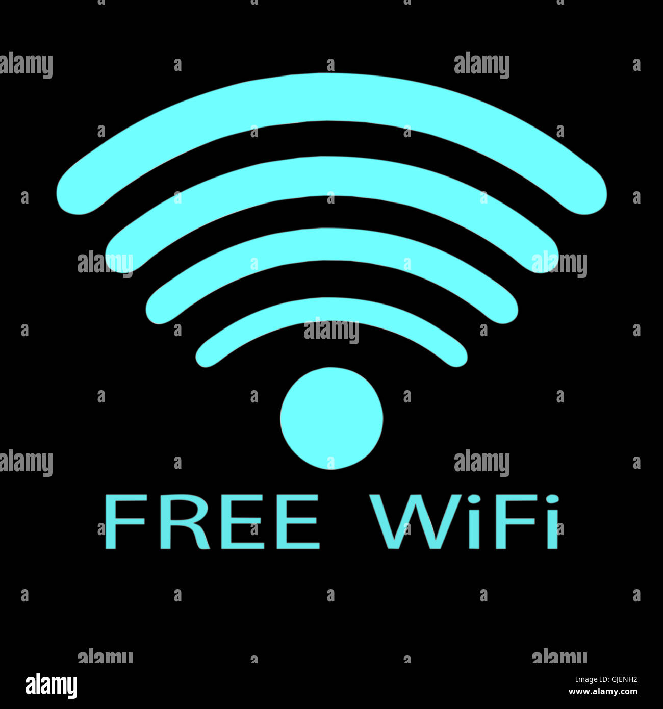 WiFi sign isolated with clipping-path. Stock Photo