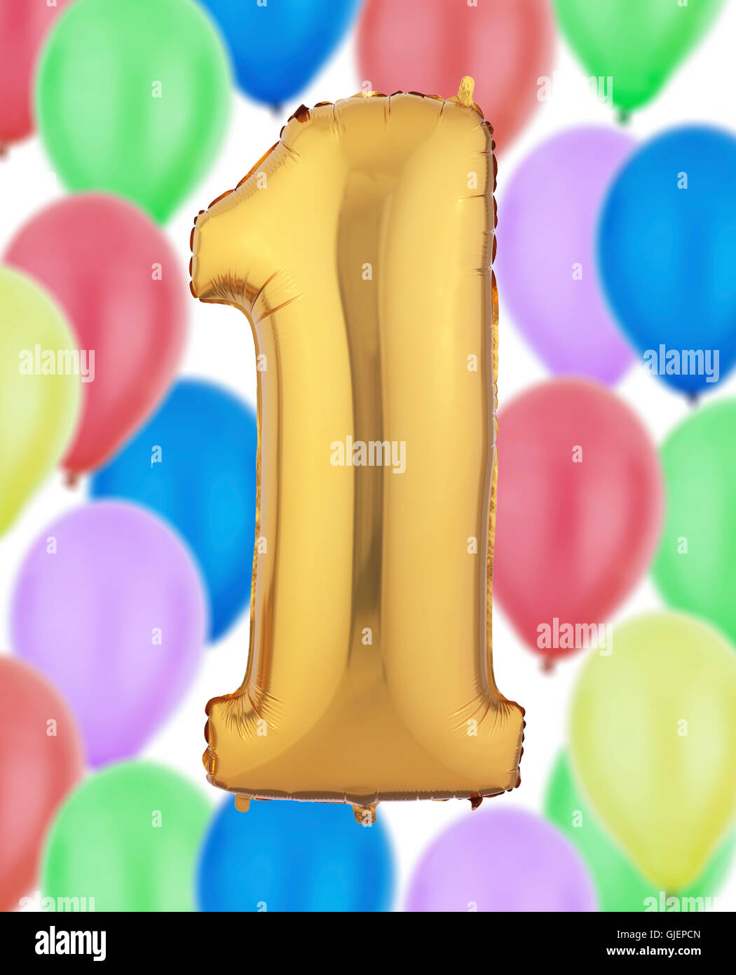 Number 1 Gold Balloon Stock Photo - Alamy