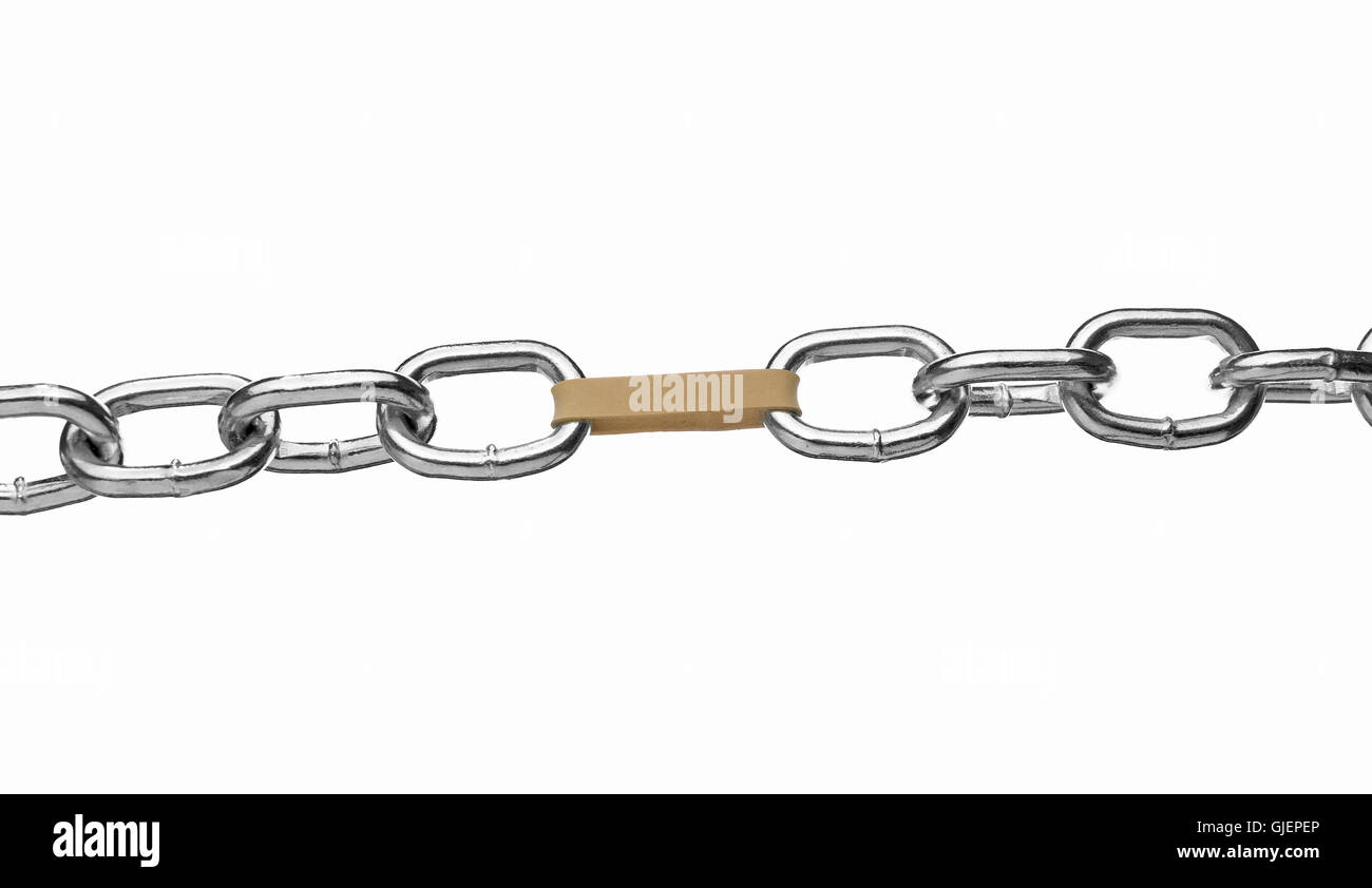 Chain with rubber band Stock Photo Alamy