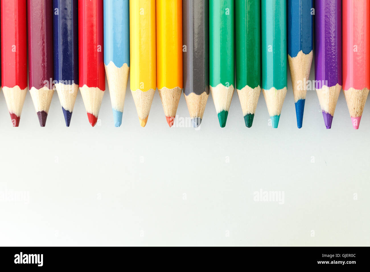 Colorful Multi-Color Of Pencil Stock Photo