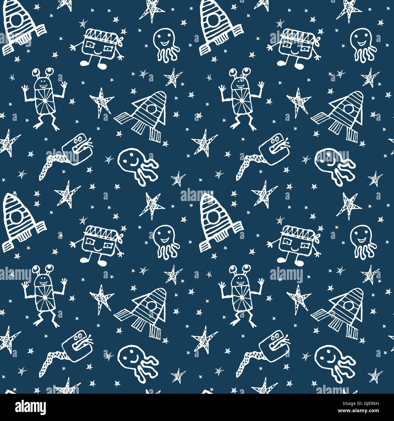 vector hand drawn doodles cartoon set of Space objects Stock Vector ...