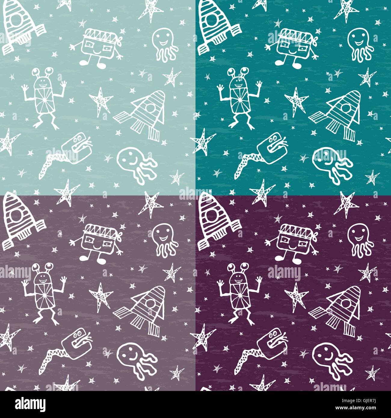 vector hand drawn doodles cartoon set of Space objects Stock Vector ...