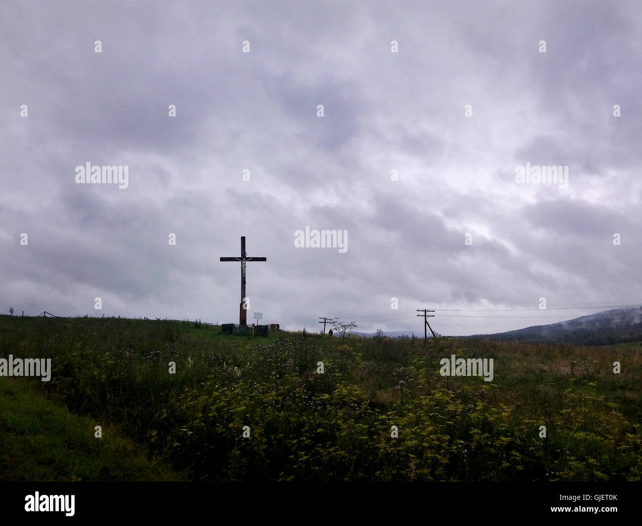 Hill with a cross hi-res stock photography and images - Alamy