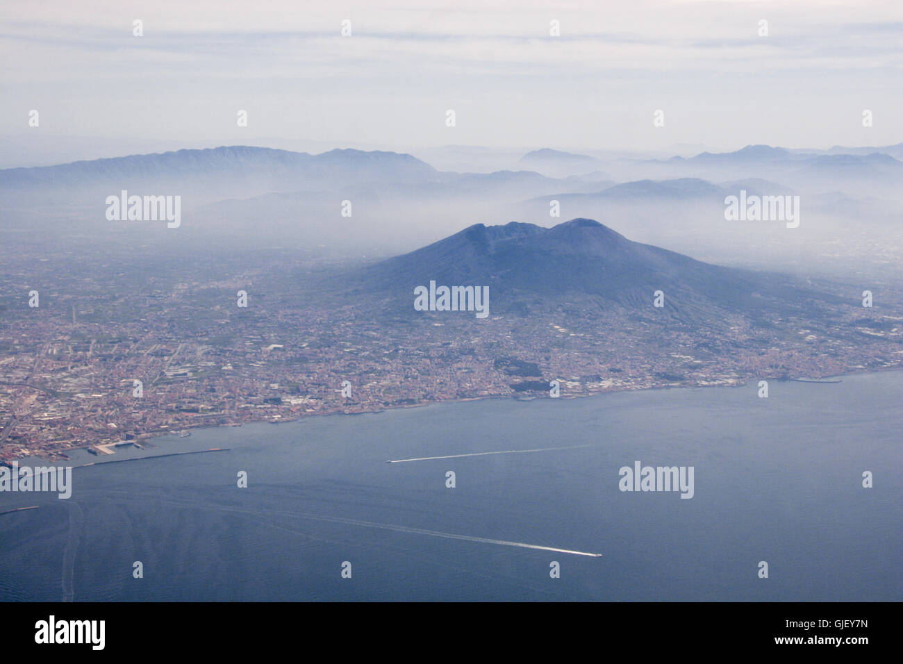 vesuvius and naples from above Stock Photo