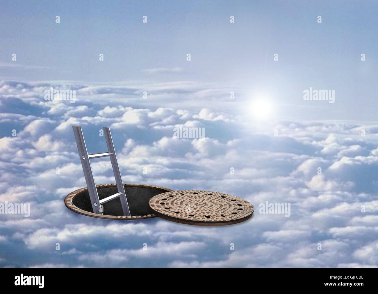 blue channel azure Stock Photo