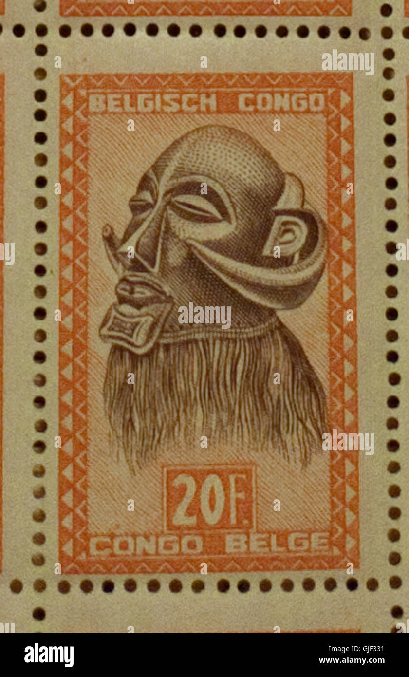 Postage Stamp, Belgian Congo, 20Francs Stock Photo Alamy