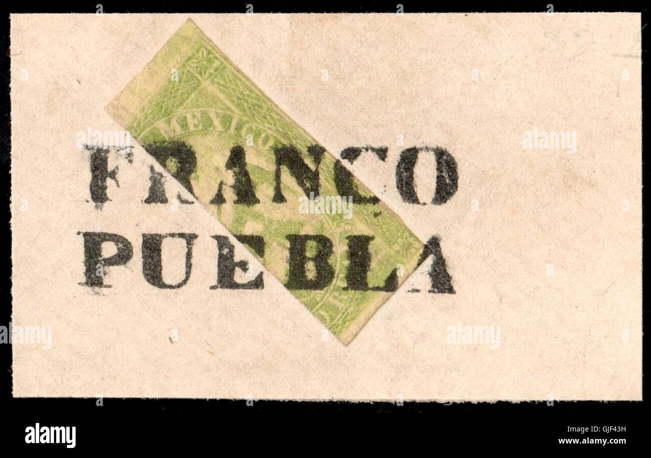 The 1864 Mexico Sc24d bisect stamp was created by cutting a larger ...
