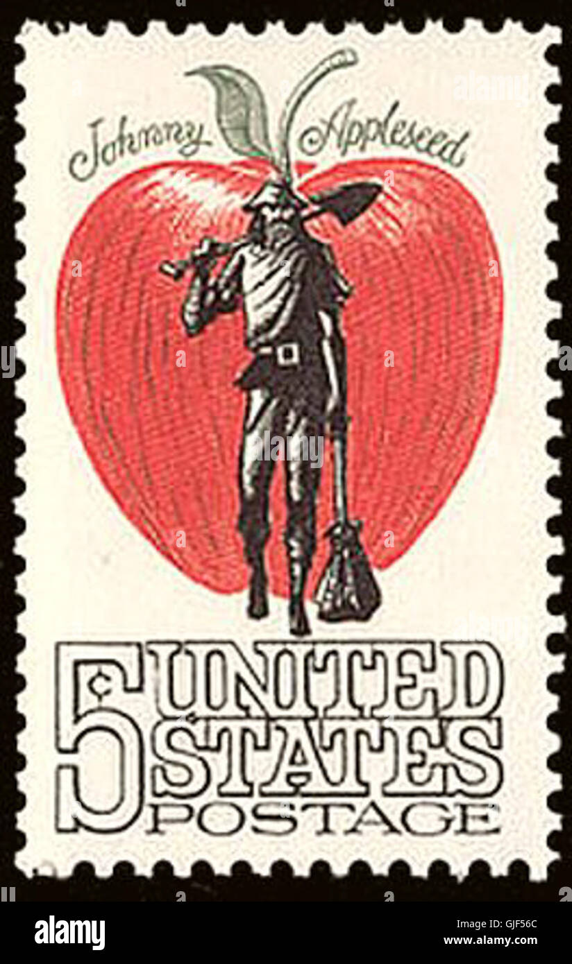 Johnny Appleseed stamp 5c 1966 issue Stock Photo - Alamy