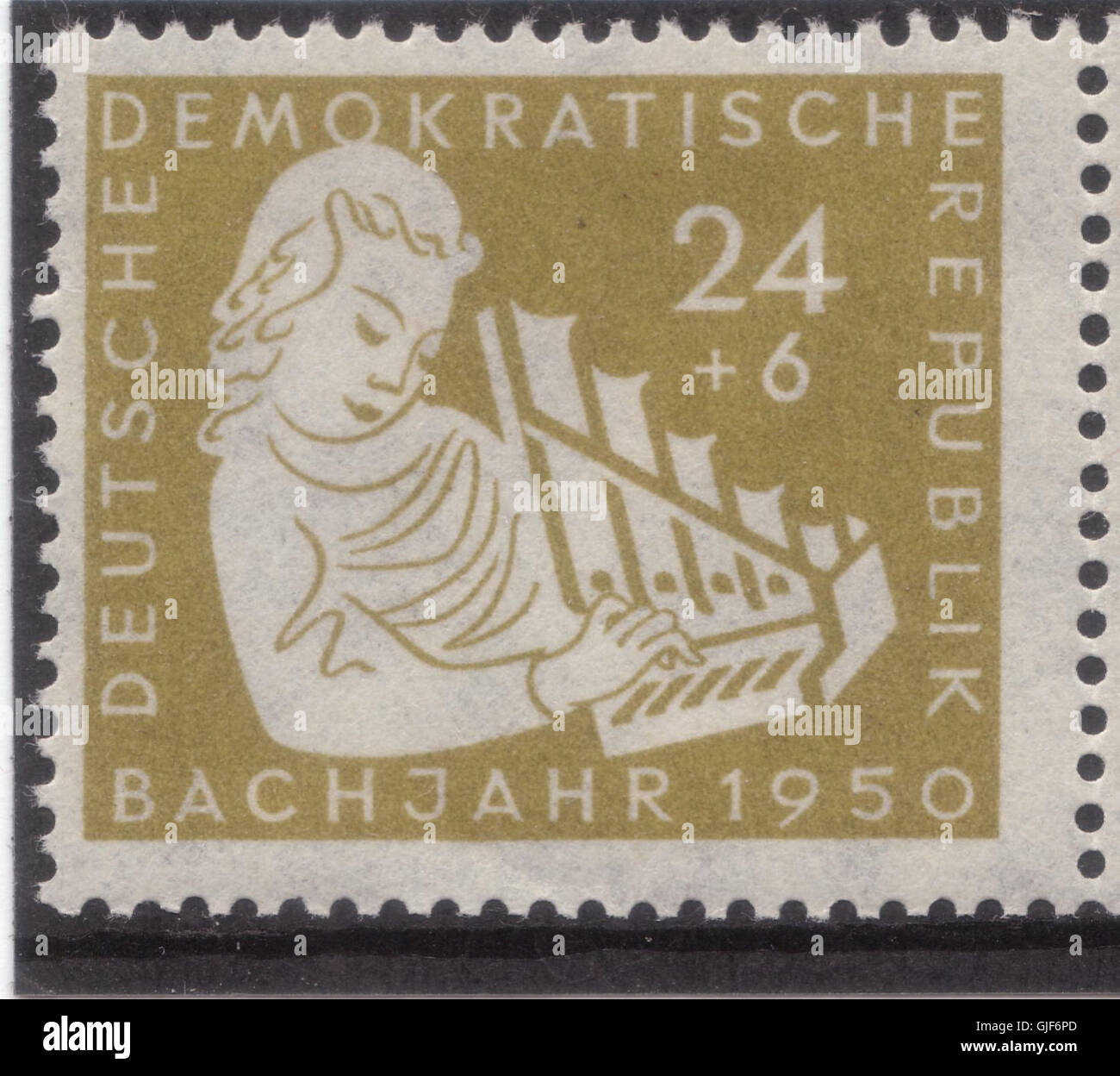 DDR-Briefmarke Bachjahr 1950 24 6 Pf Stock Photo